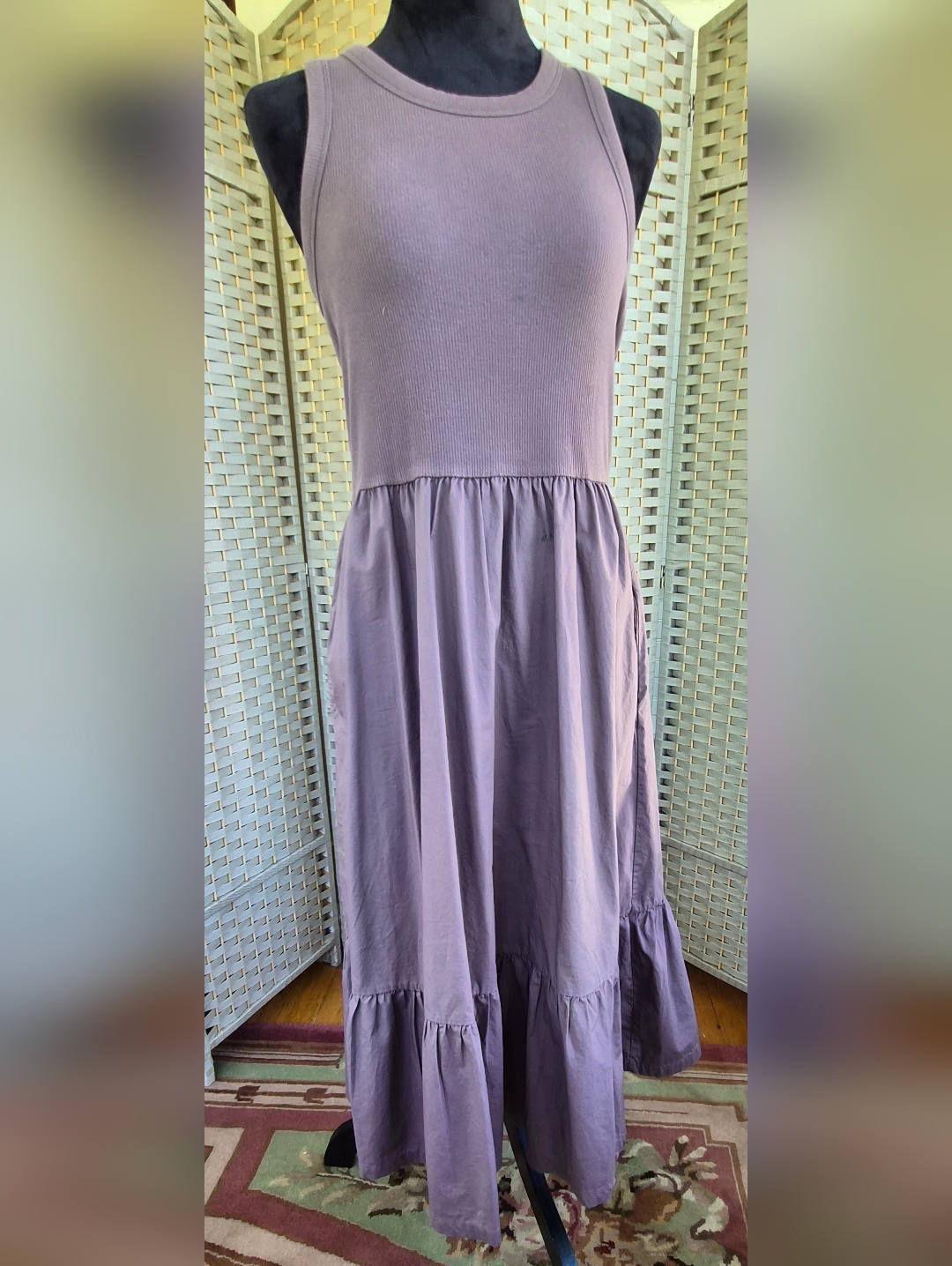 Gap Taupe Brown Ribbed Dress W/Pockets